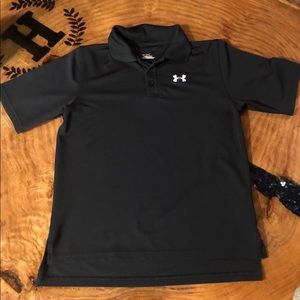 Boys Under Armour Black Heat Gear polo shirt YLG